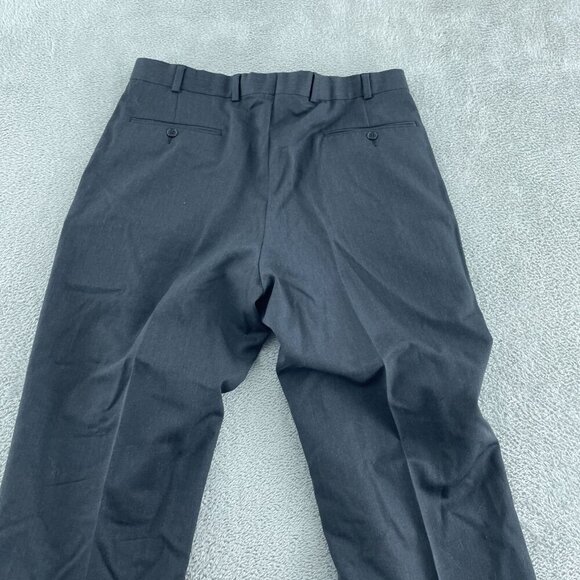 Brooks Brothers Mens 346 Black Wool Pleated Dress Pants W35 L30 4151 - Picture 2 of 9